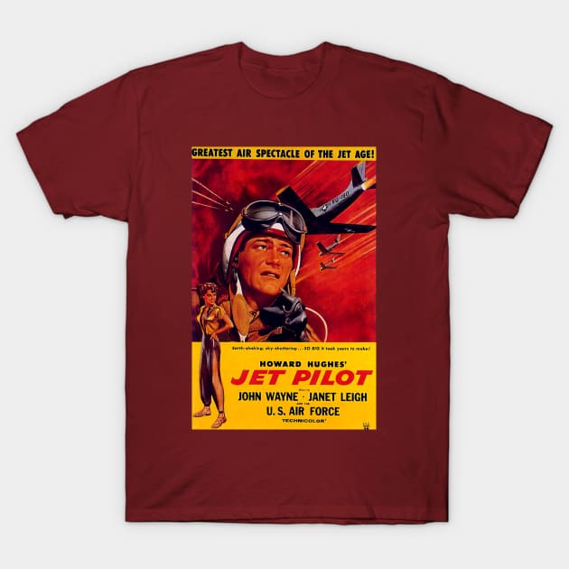 Classic John Wayne Movie Poster - Jet Pilot T-Shirt by Starbase79